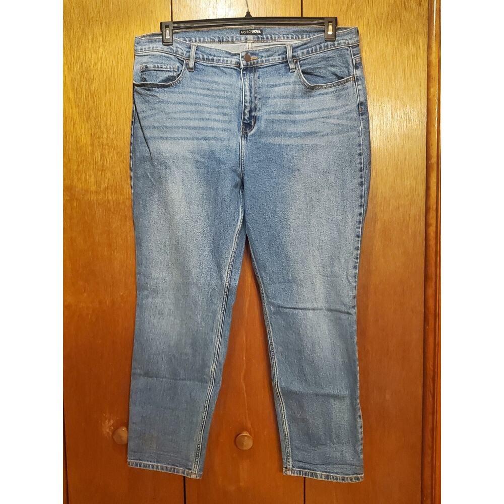 Fashion Nova High Waisted Jeans Stretchy Skinny Medium Wash Sz 3X